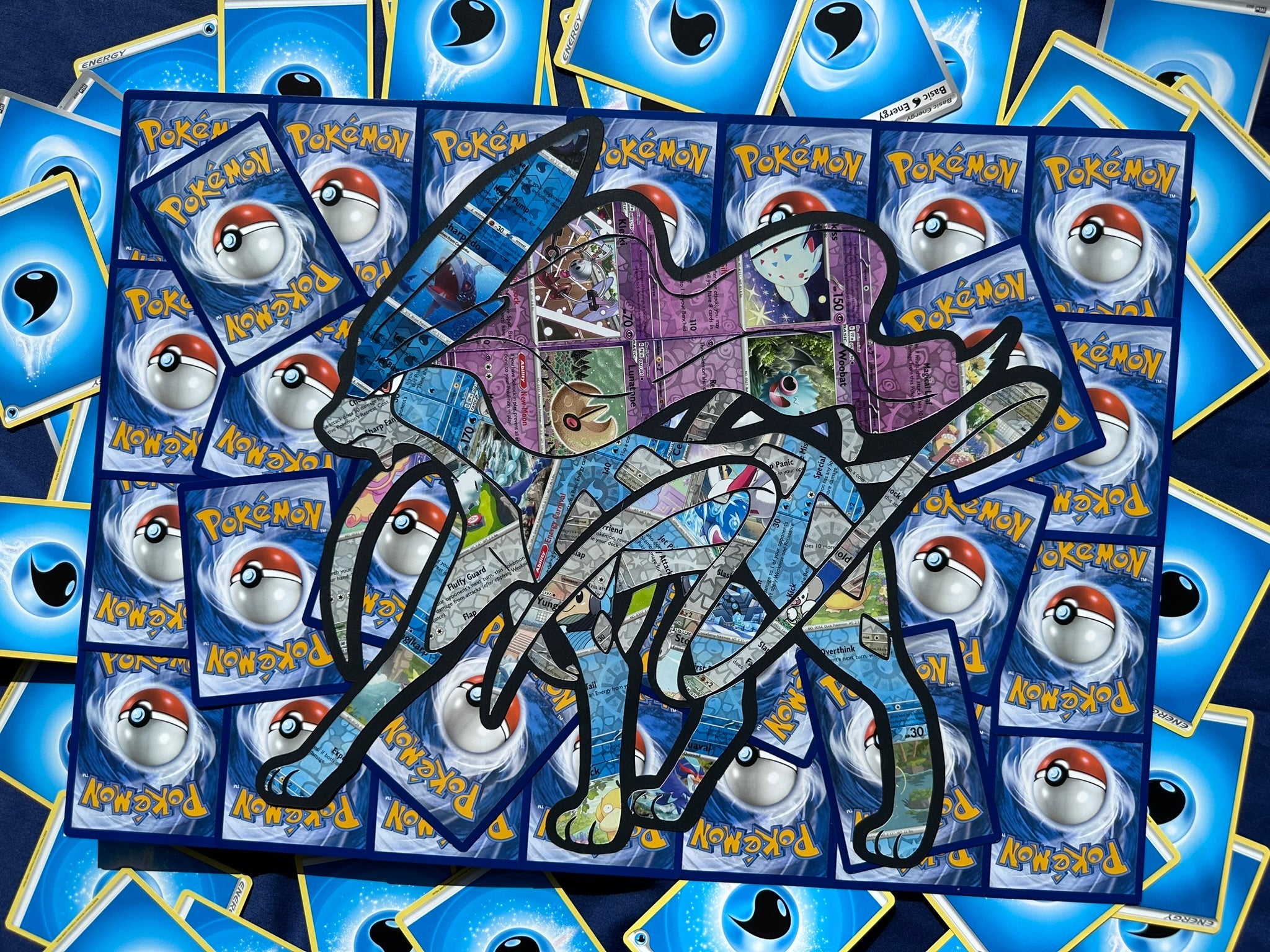 A3 Pokmon Holographic Card Cut Art  Runic Cards