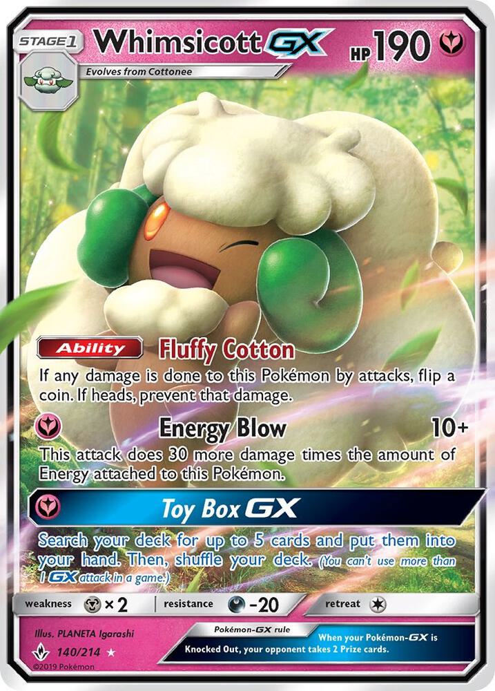 Whimsicott GX (140/214) Sun & Moon: Unbroken Bonds
