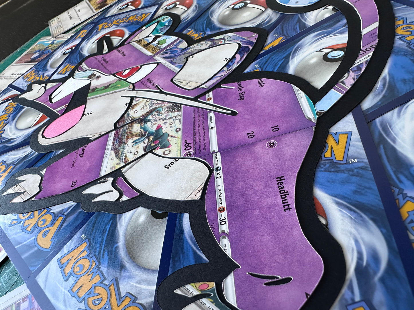 #019 RATTATA Pokémon Card Cut Art