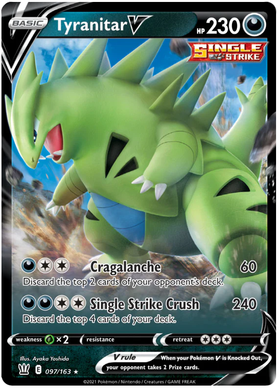 Tyranitar V (097/163) Sword & Shield: Battle Styles