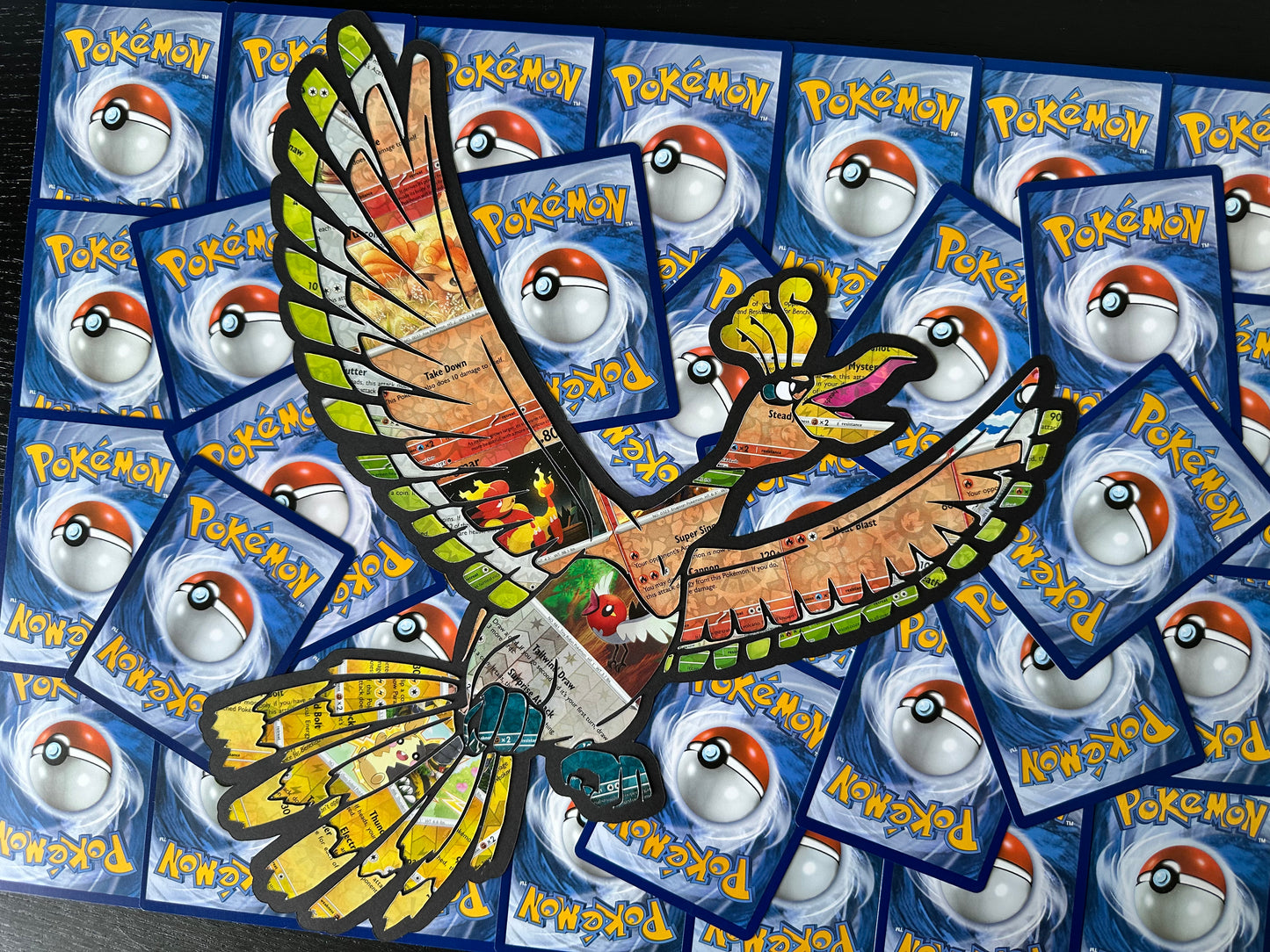 #250 Ho-Oh Pokémon Holographic Card Cut Art