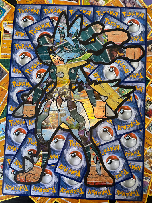 #448 MEGA LUCARIO Pokémon Holographic Card Cut Art