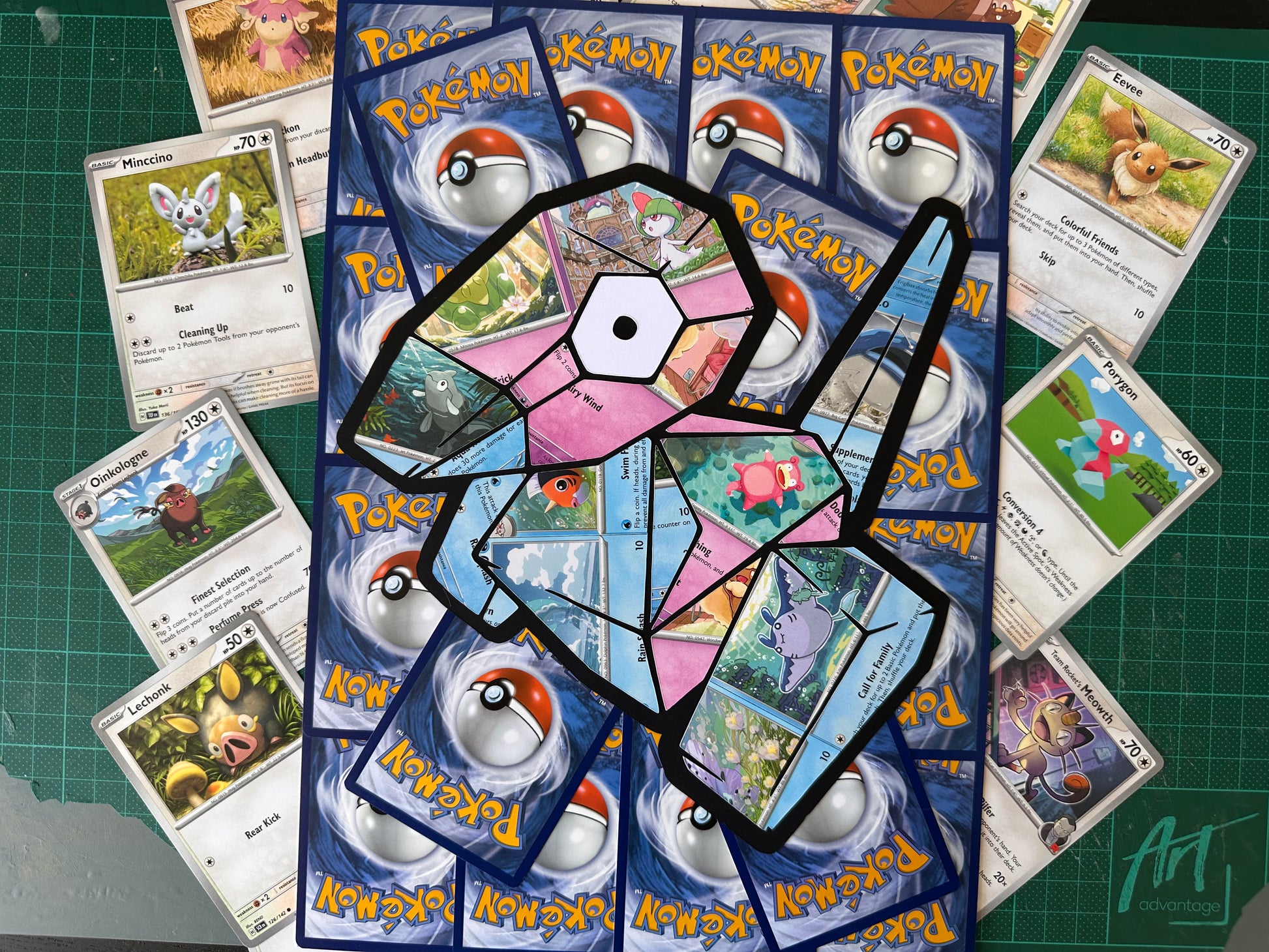 137 PORYGON Pokmon Card Cut Art Runic Cards 137 PORYGON Pokmon Card Cut Art Runic Cards