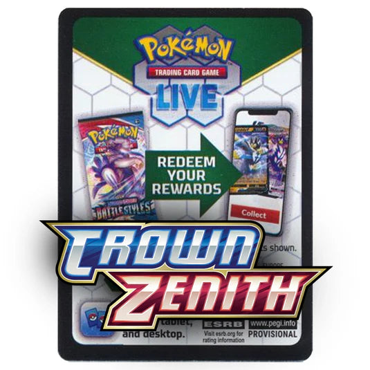 Pokemon TCG Live Codes x 10: Sword & Shield - Crown Zenith